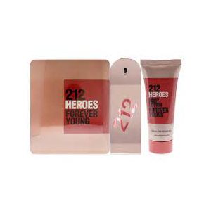 CAROLINA HERRERA 212 HEROES 3PC GIFT SET - 3.0OZ EDT + 3.4OZ